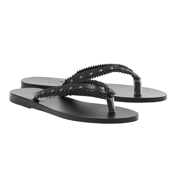 Ancient Greek Sandals Spathi Black