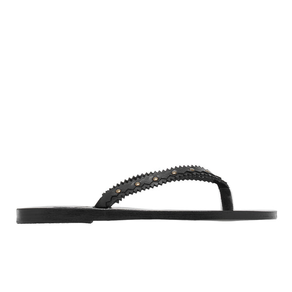 ancient greek sandals Spathi Black