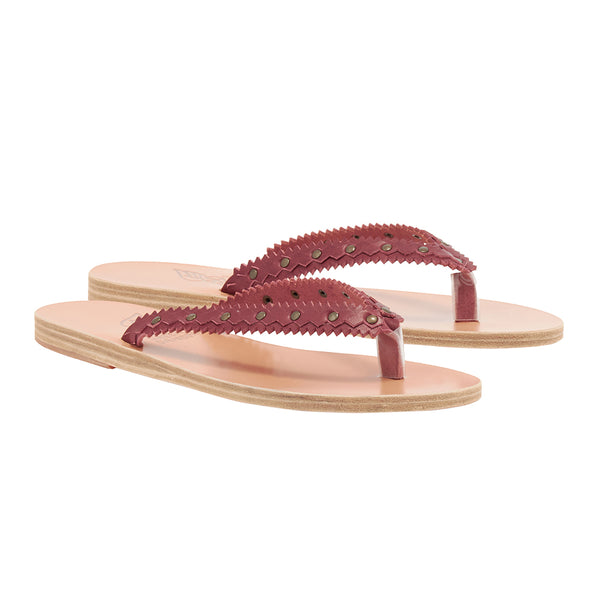 Ancient Greek Sandals Spathi Cherry