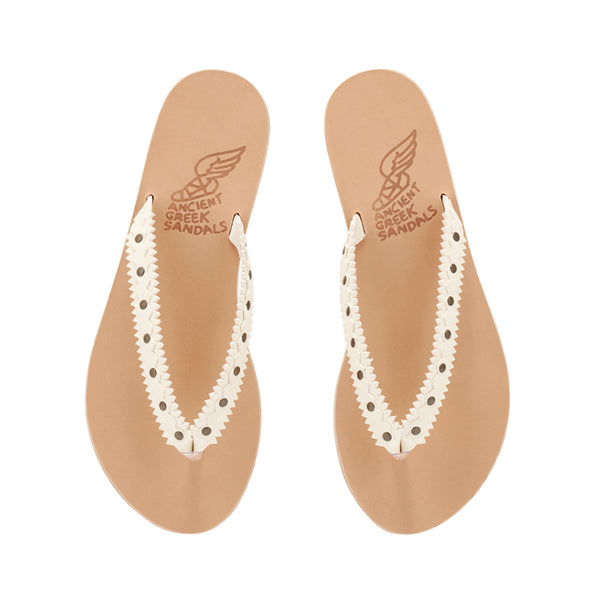 Ancient Greek Sandals Spathi Off White