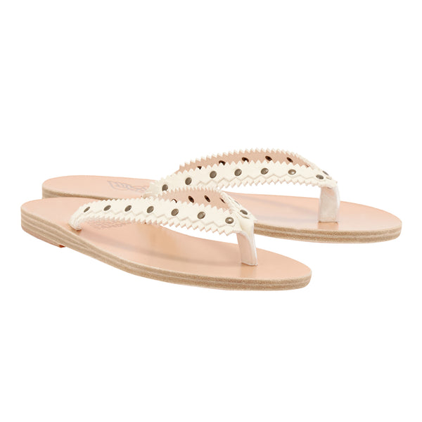 Ancient Greek Sandals Spathi Off White