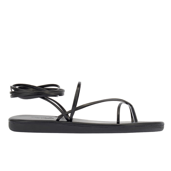 ancient greek sandals String flip flop Black