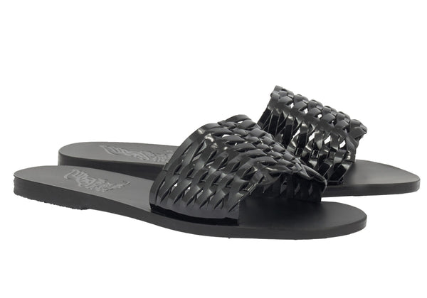 Ancient Greek Sandals Taygete Woven Black
