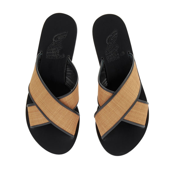 Ancient Greek Sandals Thais Cognac / Black