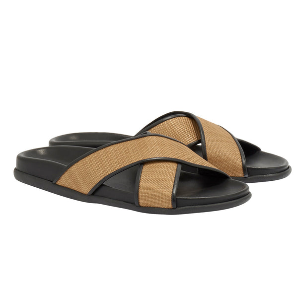 Ancient Greek Sandals Thais Footbed Cognac / Black
