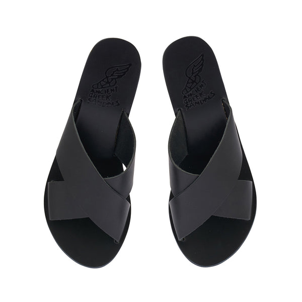 Ancient Greek Sandals Thais Wedge Black