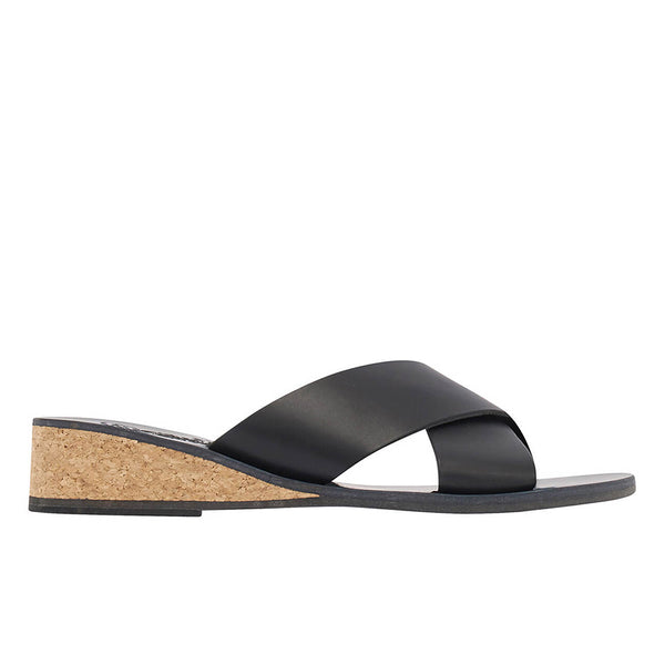 ancient greek sandals Thais wedge Black