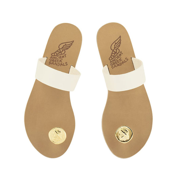 Ancient Greek Sandals Thalia Coin Off White