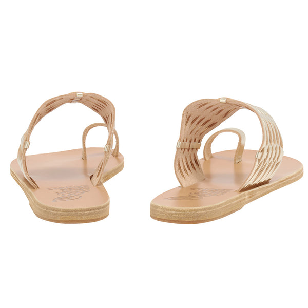 Ancient Greek Sandals Thalia Woven Platinum