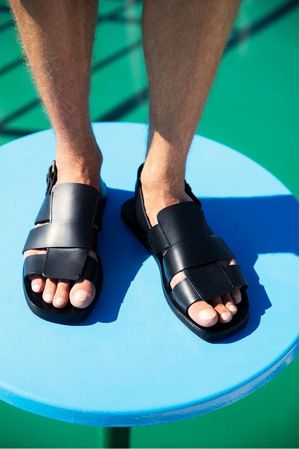 Ancient Greek Sandals Thanos Black