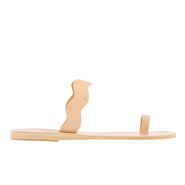 ancient greek sandals Thasos Natural / Gold Studs