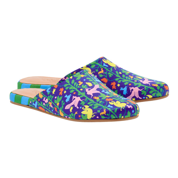 Ancient Greek Sandals The Slipper Kiknos Blue