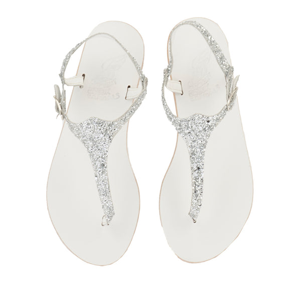 Ancient Greek Sandals Themis Low Bridal Silver