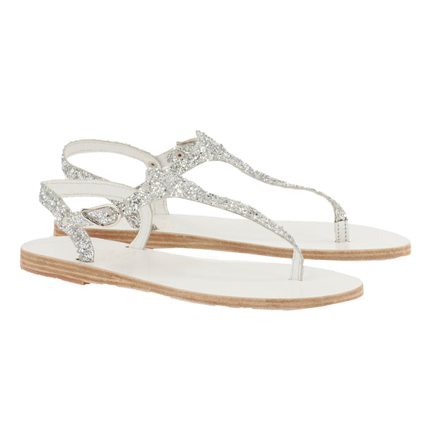 Ancient Greek Sandals Themis Low Bridal Silver