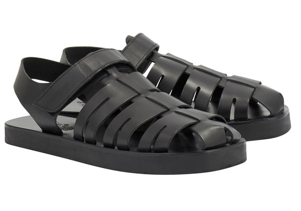Ancient Greek Sandals Tilemachos Black