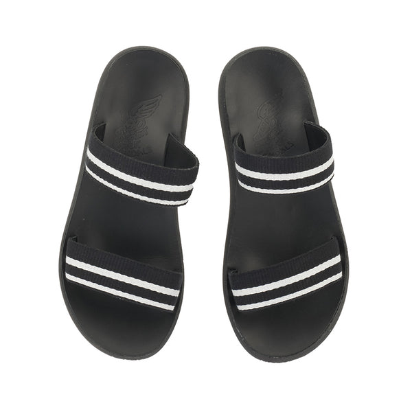 Ancient Greek Sandals Timia Black / Beige Stripes