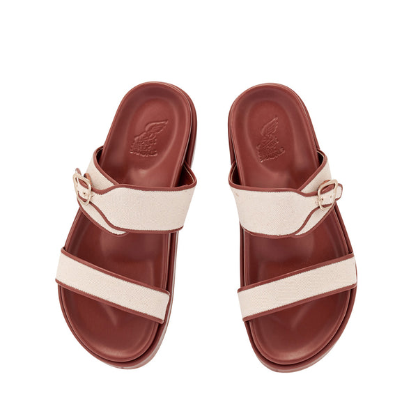 Ancient Greek Sandals Tria 2platform NATURAL/ COTTO