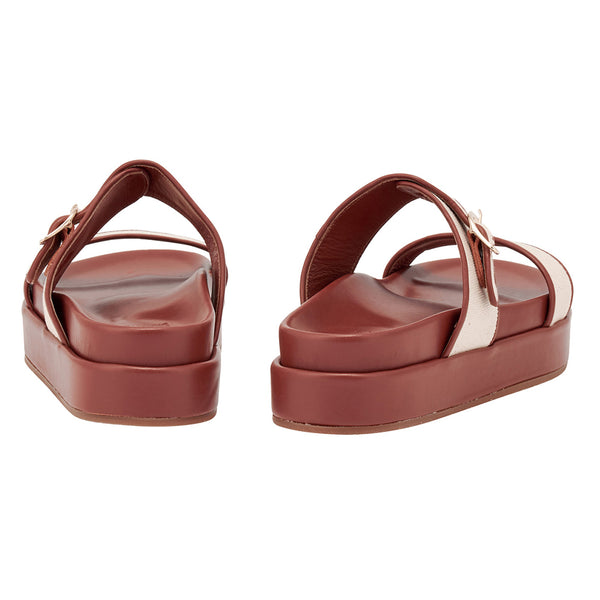 Ancient Greek Sandals Tria 2platform NATURAL/ COTTO