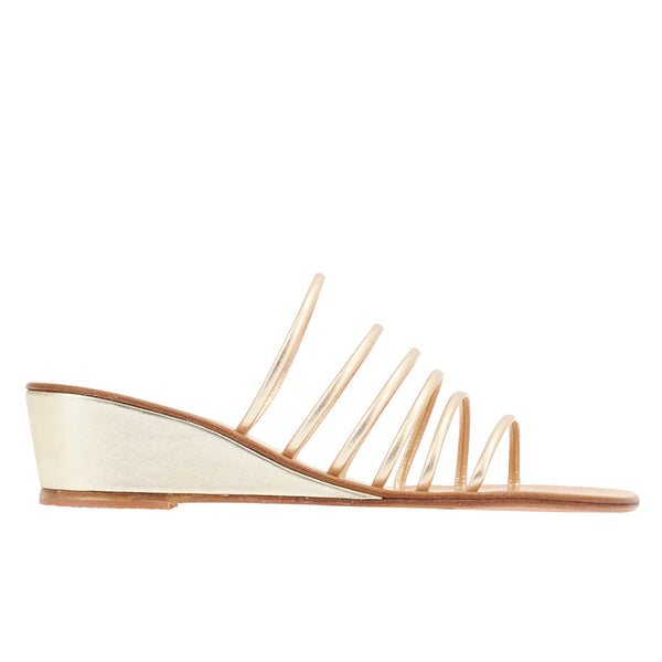 ancient greek sandals Vania low wedge Platinum