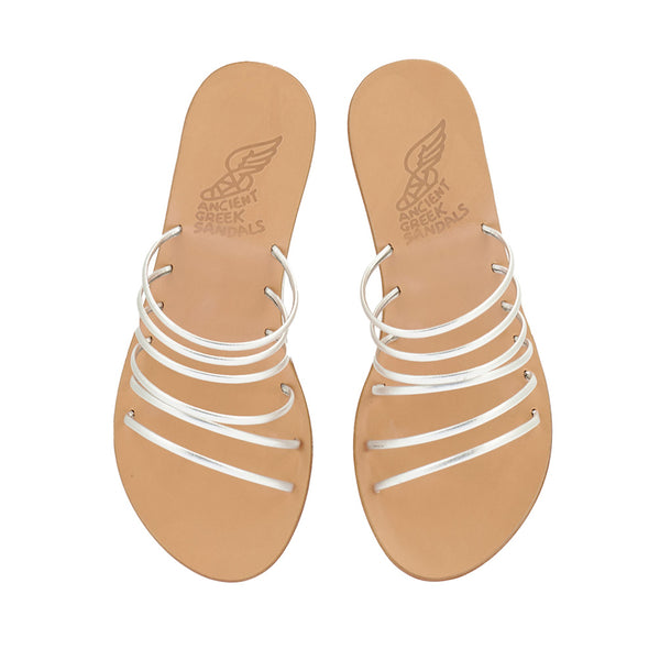 Ancient Greek Sandals Vania Low Wedge Silver