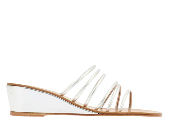 ancient greek sandals Vania low wedge Silver