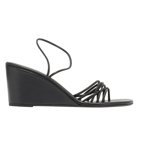 ancient greek sandals Vasilisa mid wedge Black