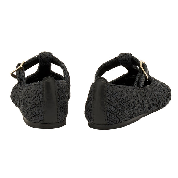 Ancient Greek Sandals Women Shoe Raffia Black