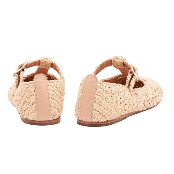 Ancient Greek Sandals Women Shoe Raffia Natural