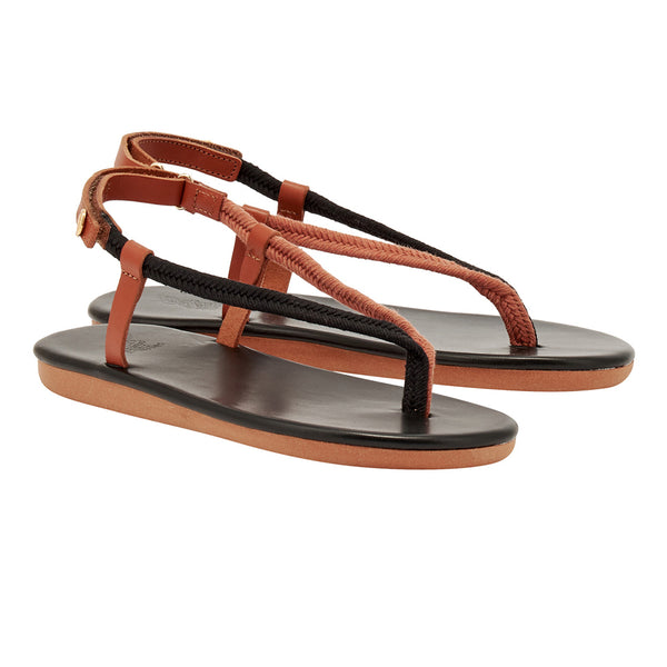 Ancient Greek Sandals Zoi Black/Tan