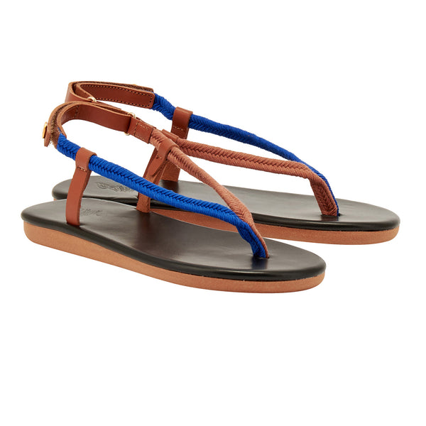 Ancient Greek Sandals Zoi Blue/Tan