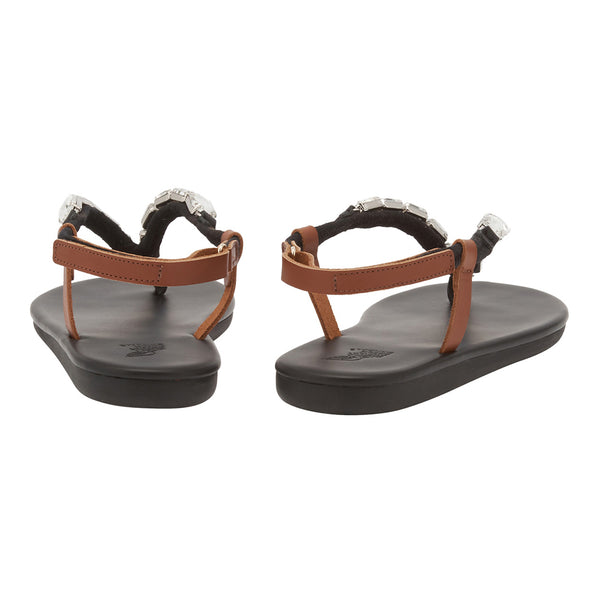 Ancient Greek Sandals Zoi Crystals Clear/Cotto