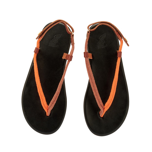 Ancient Greek Sandals Zoi Orange/Tan