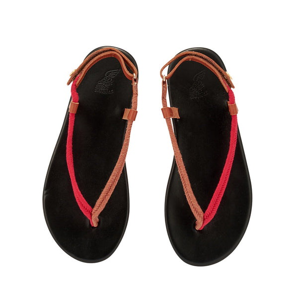 Ancient Greek Sandals Zoi Red/Tan