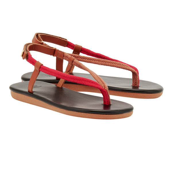 Ancient Greek Sandals Zoi Red/Tan