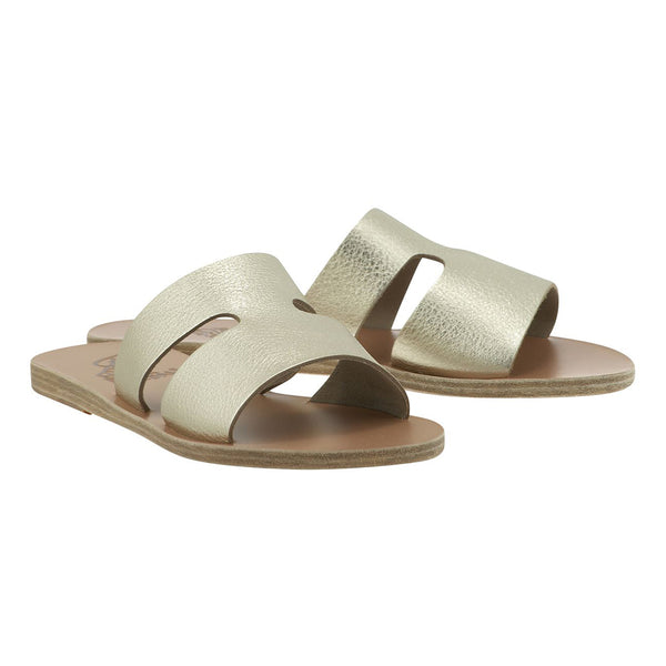 Ancient Greek Sandals Apteros Metallic Platinum / Sand
