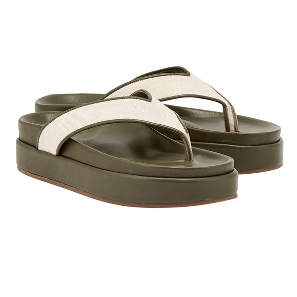 Ancient Greek Sandals Charys 2flatform Khaki / Natural