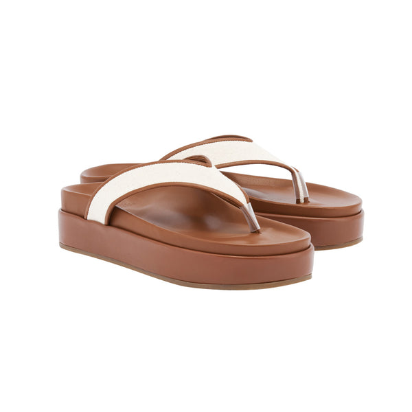 Ancient Greek Sandals Charys 2flatform NATURAL/ COTTO