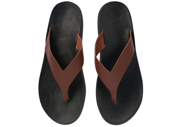 Ancient Greek Sandals Charys Men Comfort Chestnut / Black Sole