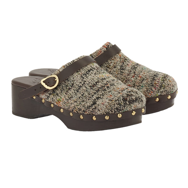 Ancient Greek Sandals Classic Closed Clog Beige / Multi