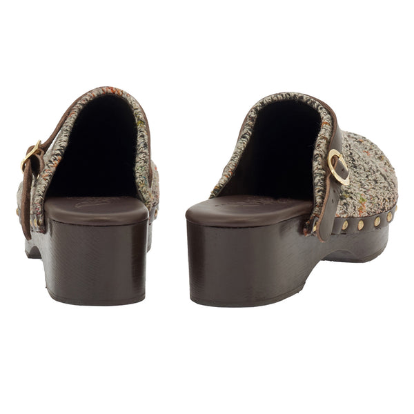 Ancient Greek Sandals Classic Closed Clog Beige / Multi