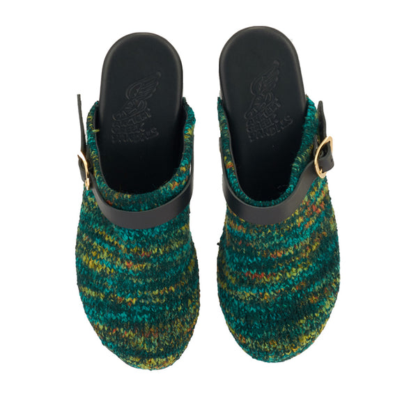 Ancient Greek Sandals Classic Closed Clog Green Multi