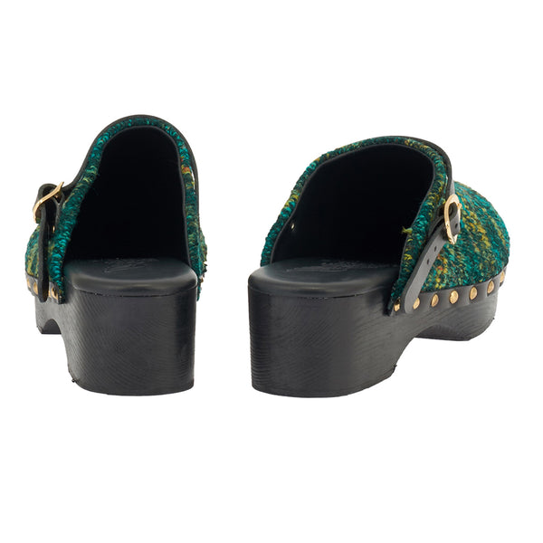 Ancient Greek Sandals Classic Closed Clog Green Multi