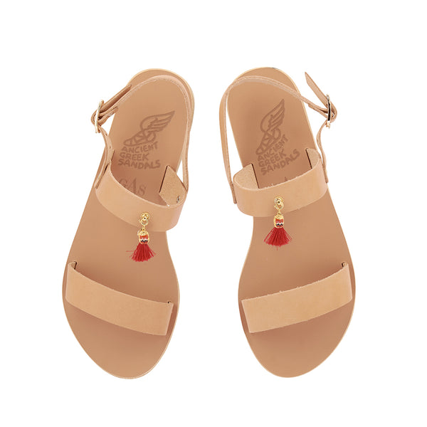 Ancient Greek Sandals Clio Charms NATURAL/RED CHARMS