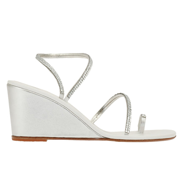 ancient greek sandals Eleftheria bridal mid wedge square Silver