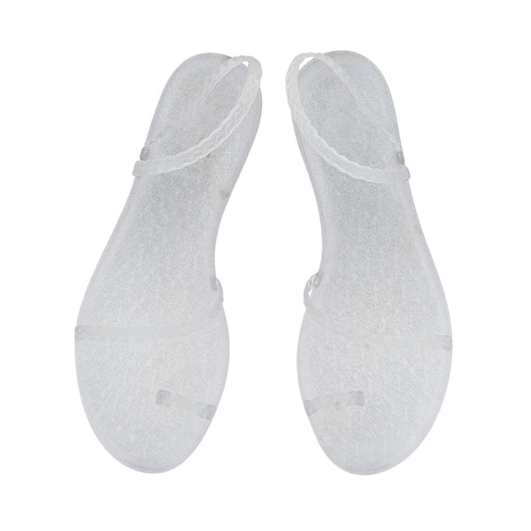Ancient Greek Sandals Eleftheria CLEAR/SILVER GLITTER
