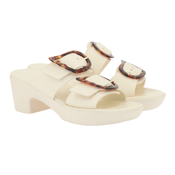 Ancient Greek Sandals Iaso Comfort Clog Off White / Tortoise Shell