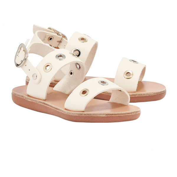 Ancient Greek Sandals Little Clio Eyelets Soft Off White