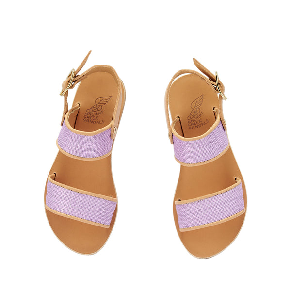Ancient Greek Sandals Little Clio Rafia Soft Lila / Natural