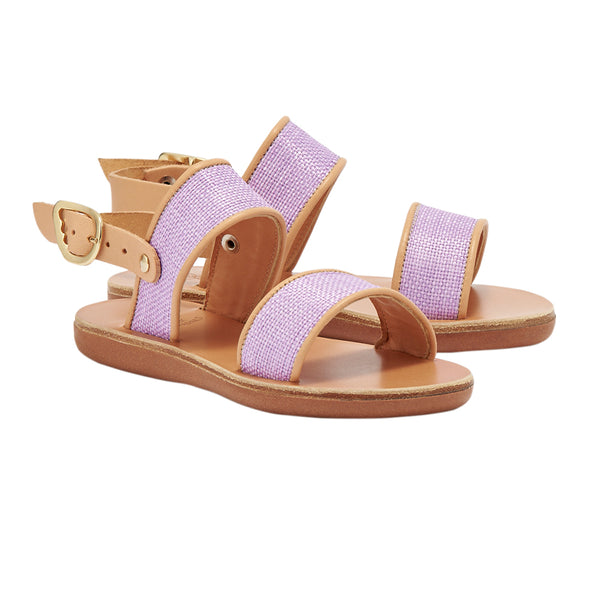 Ancient Greek Sandals Little Clio Rafia Soft Lila / Natural