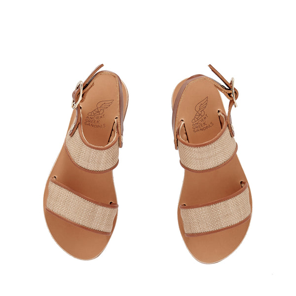 Ancient Greek Sandals Little Clio Rafia Soft Lino / Cotto